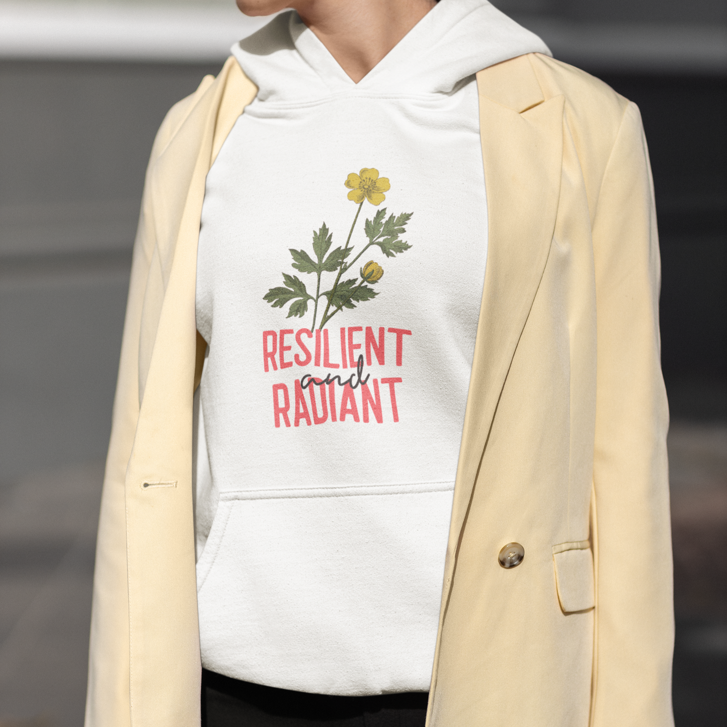 Resilient and Radiant Unisex Eco Raglan Hoodie