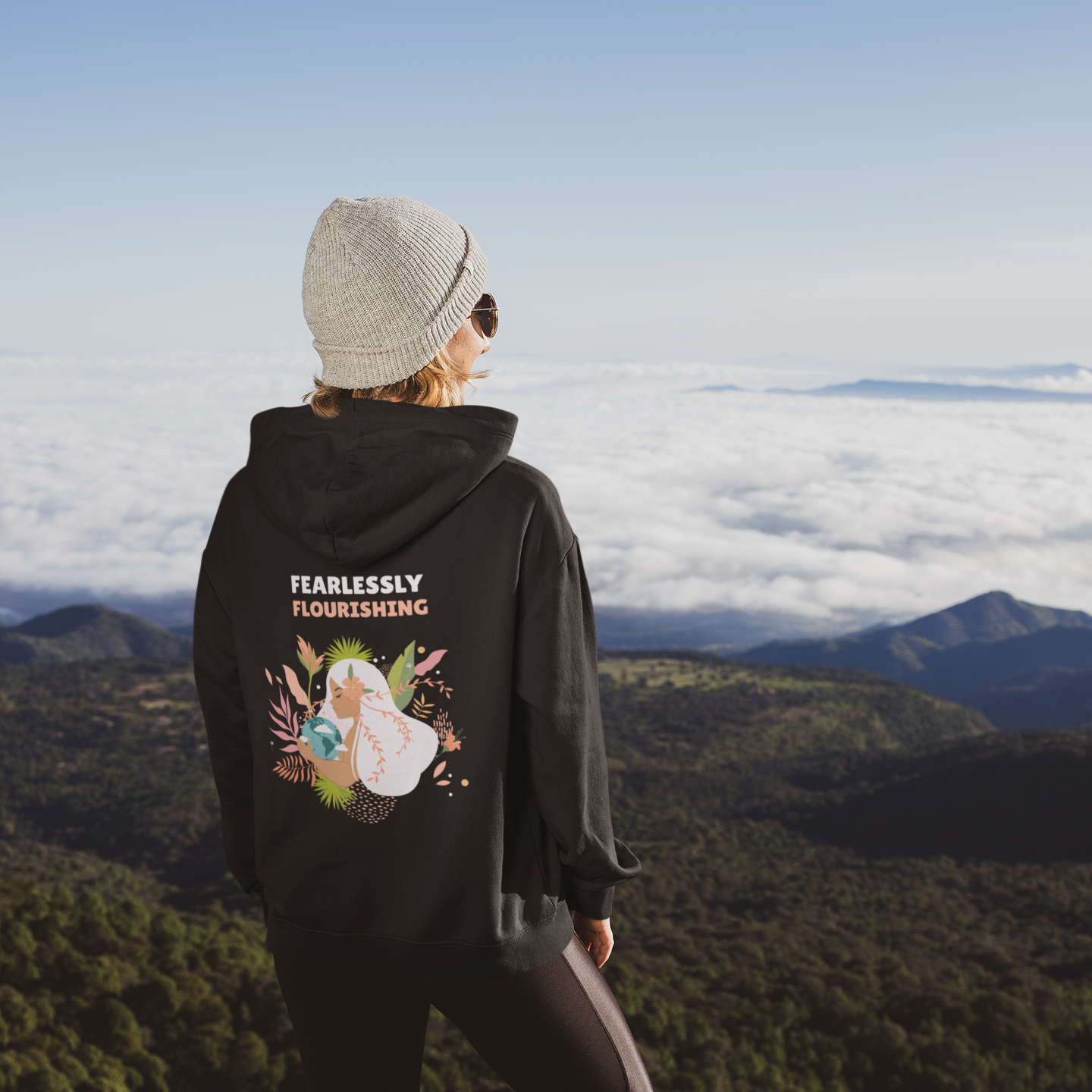 Fearlessly Flourishing - Unisex Eco Raglan Hoodie