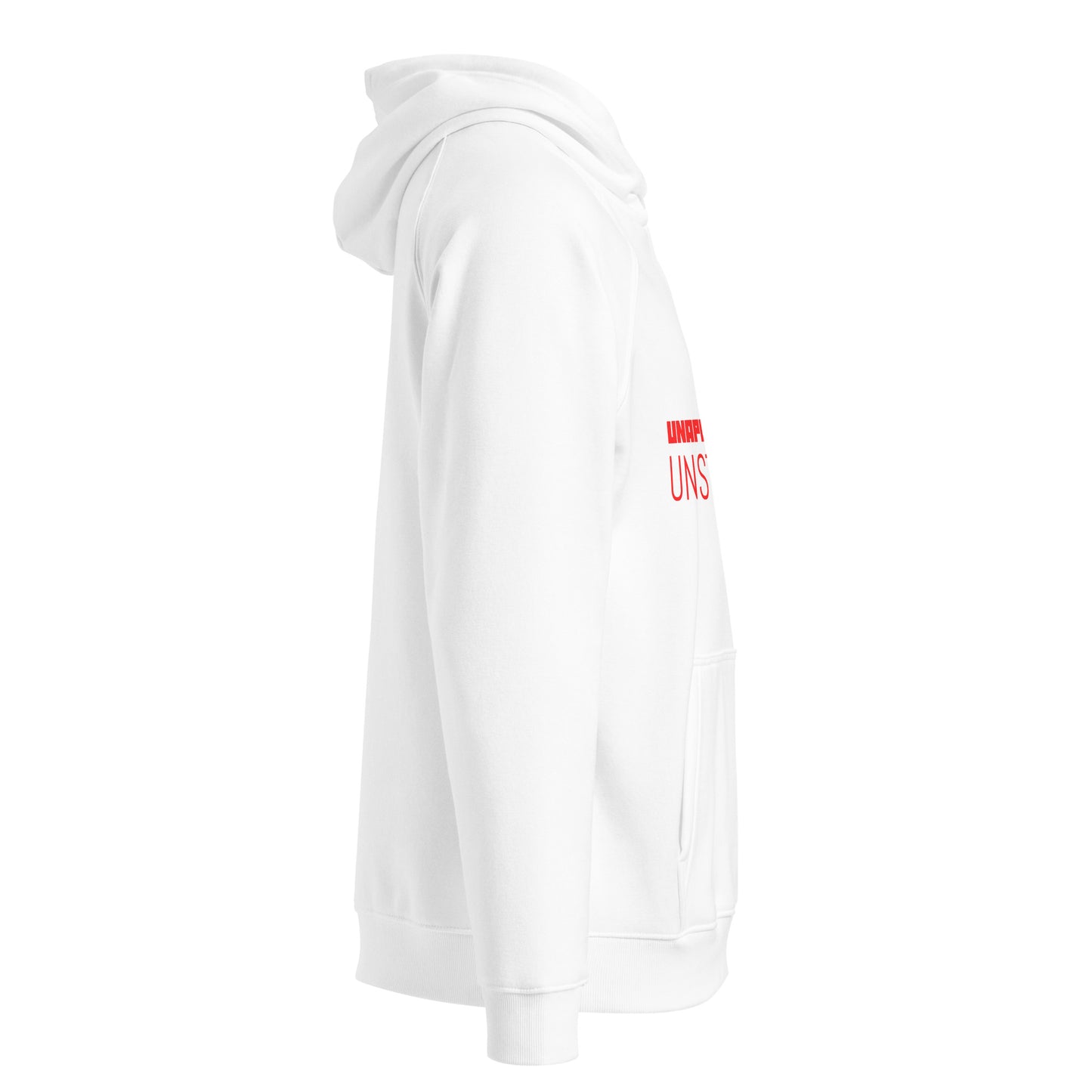 UNAPOLOGETICALLY UNSTOPPABLE Unisex White Eco Raglan Hoodie