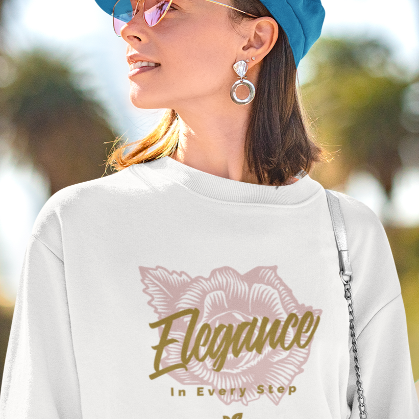 Elegance in Every Step Unisex Organic Raglan Sweatshirt