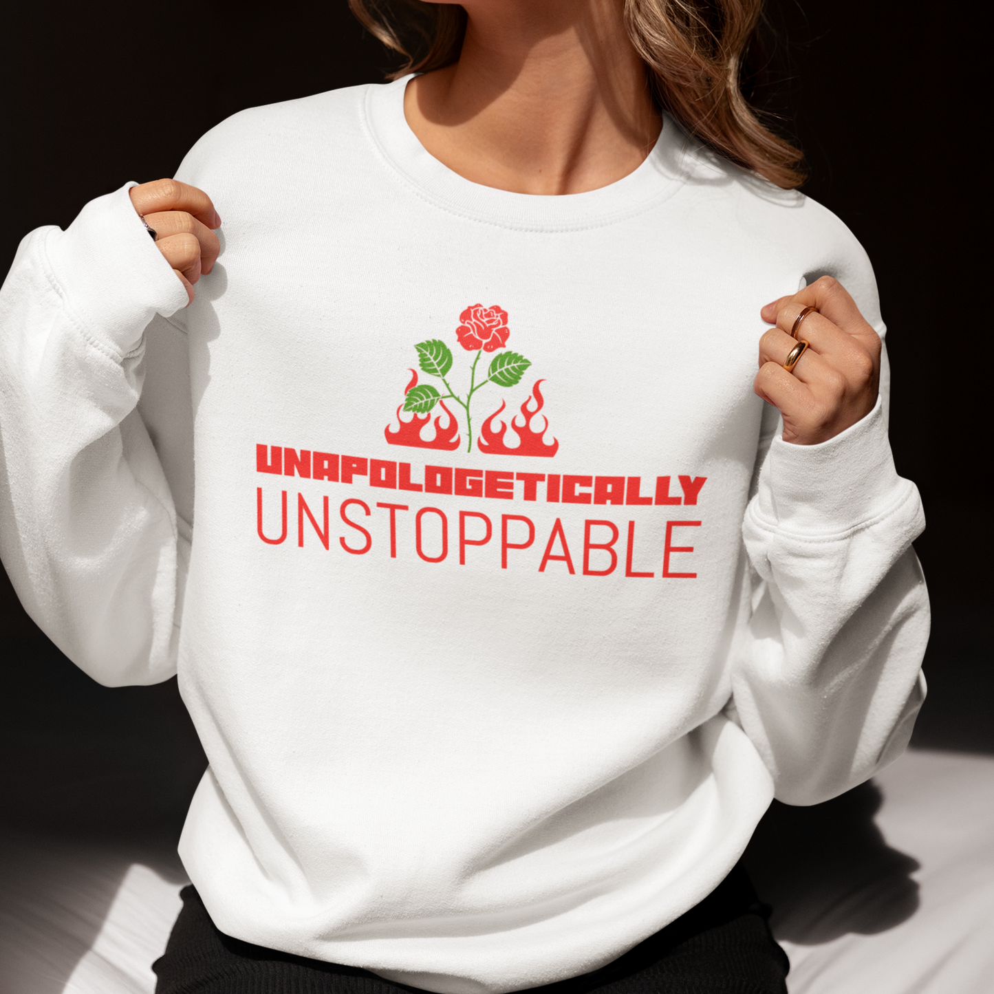 UNAPOLOGETICALLY UNSTOPPABLE Unisex Organic Sweatshirt