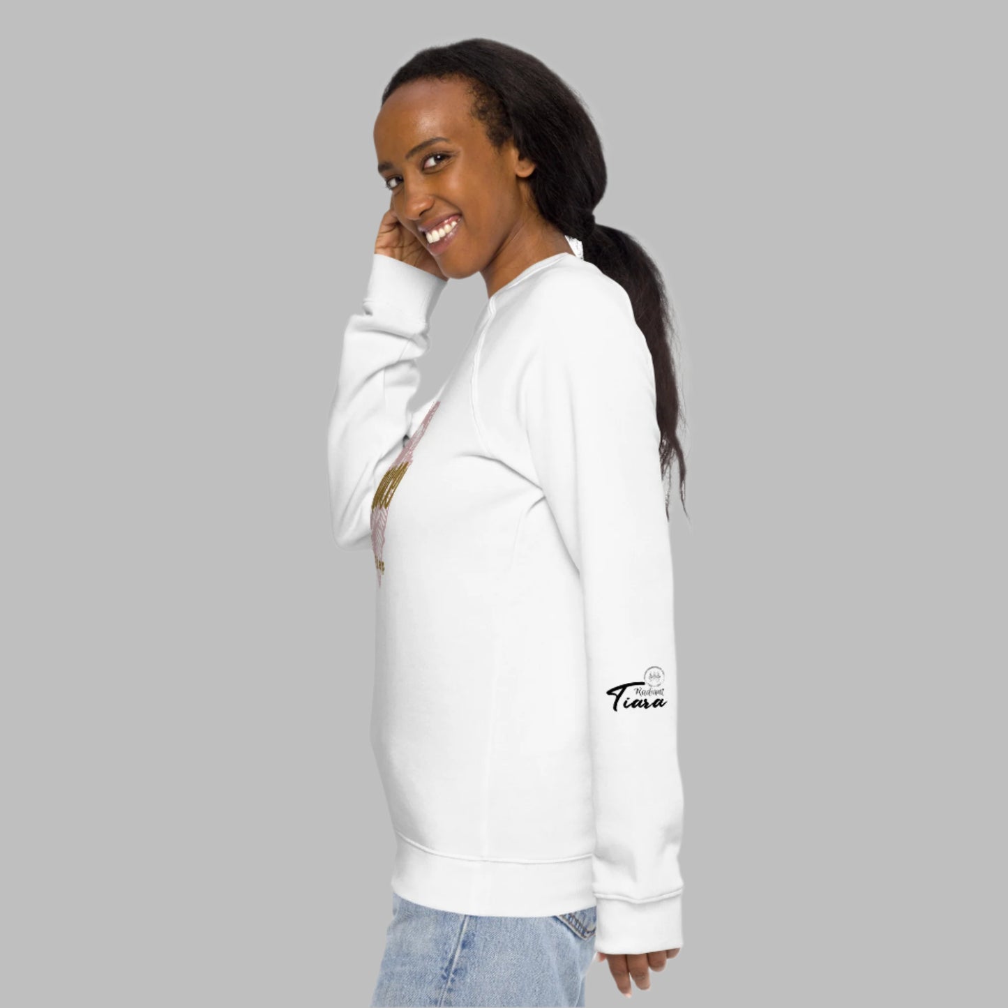 Elegance in Every Step Unisex Organic Raglan Sweatshirt